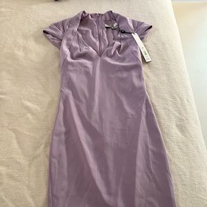 BADGLEY MISCHKA
Odessa Pleat Cocktail Dress In Navy— size 6